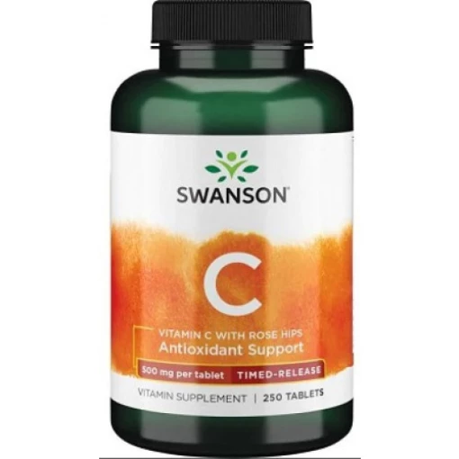 C-vitamin med nypon - Timed-Release, 500 mg - 250 tabs
