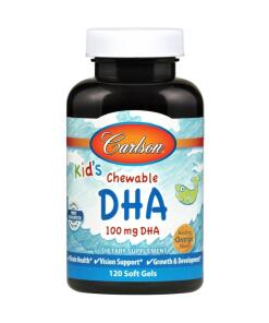 Carlson Labs - Kid's Chewable DHA 100mg Orange - 120 softgels