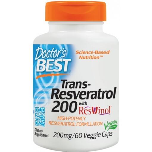 Doctor's Best - Trans-Resveratrol with ResVinol-25 200mg - 60 vcaps