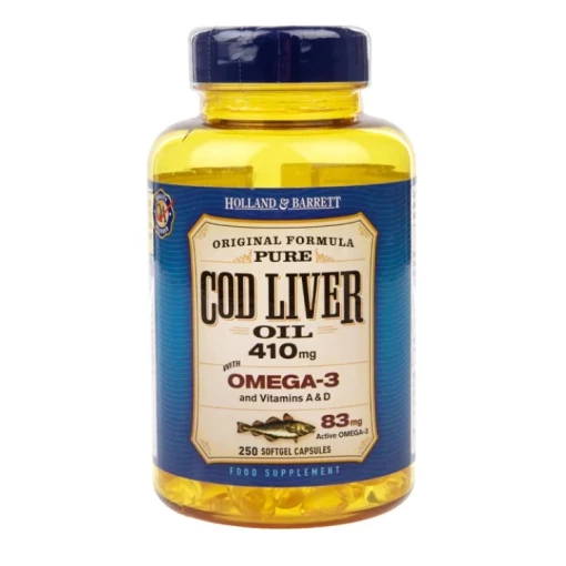 Holland & Barrett - Cod Liver Oil 410mg - 250 softgels