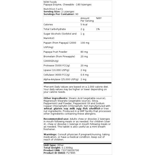 Chewable - 180 lozenges