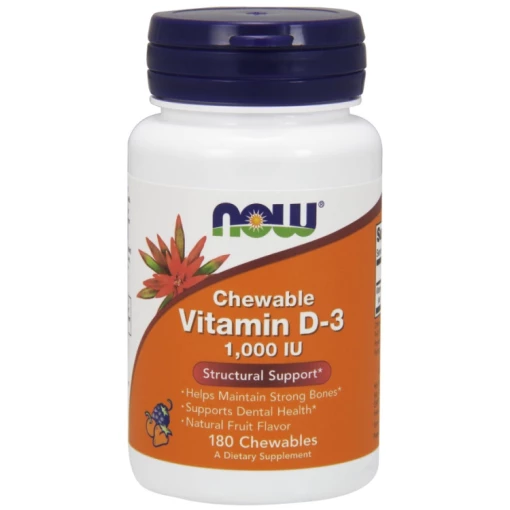 NOW Foods - Vitamin D-3 1000 IU (Chewable) - 180 chewables