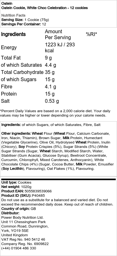 White Choc Celebration - 12 cookies