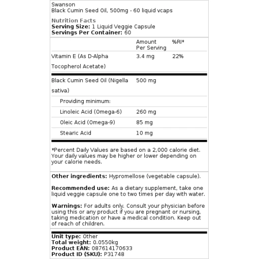 500mg - 60 liquid vcaps