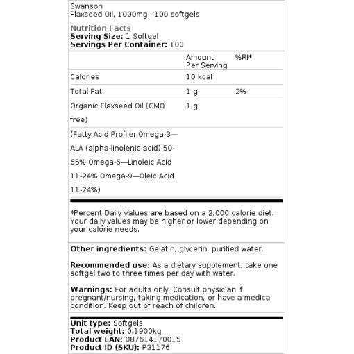 1000mg - 100 softgels