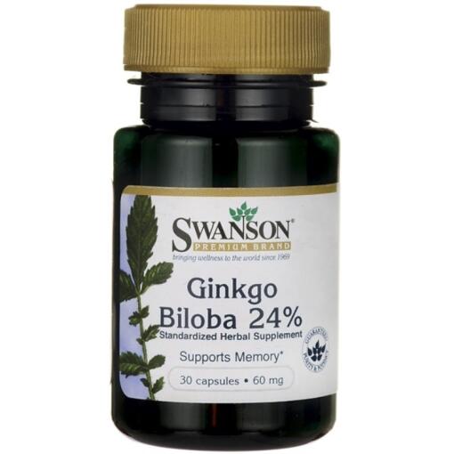 Swanson - Ginkgo Biloba Extract 24% 60mg - 30 caps