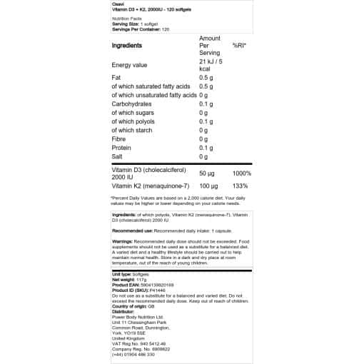 2000IU - 120 softgels