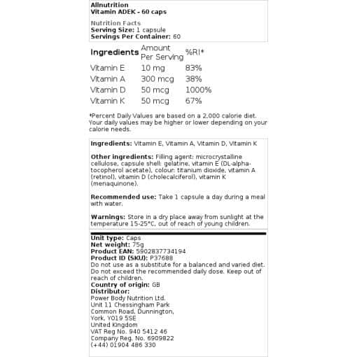 Allnutrition - Βιταμίνη ADEK - 60 caps