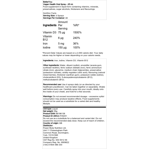 BetterYou - Vegan Health Oral Spray - 25 ml.
