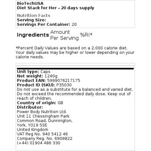 BioTechUSA - Diet Stack for Her - προμήθεια 20 ημερών