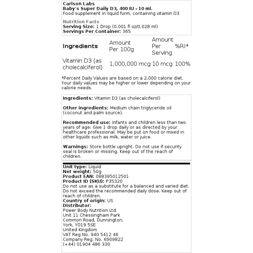 Carlson Labs - Baby's Super Daily D3