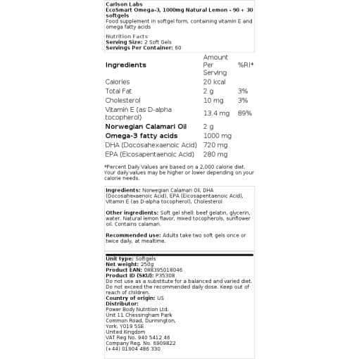 Carlson Labs - EcoSmart Omega-3