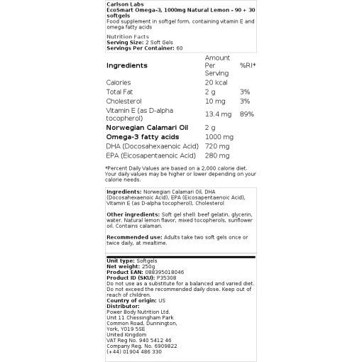 Carlson Labs - EcoSmart Omega-3