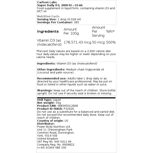 Carlson Labs - Super Daily D3