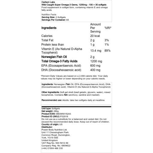 Carlson Labs - Wild Caught Super Omega-3 Gems