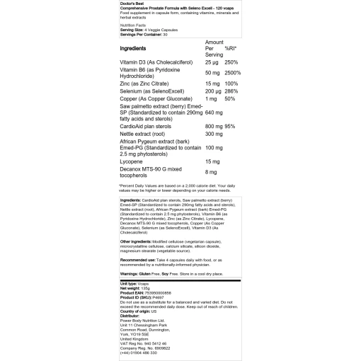 Doctor's Best - Comprehensive Prostate Formula with Seleno Excell - 120 vcaps