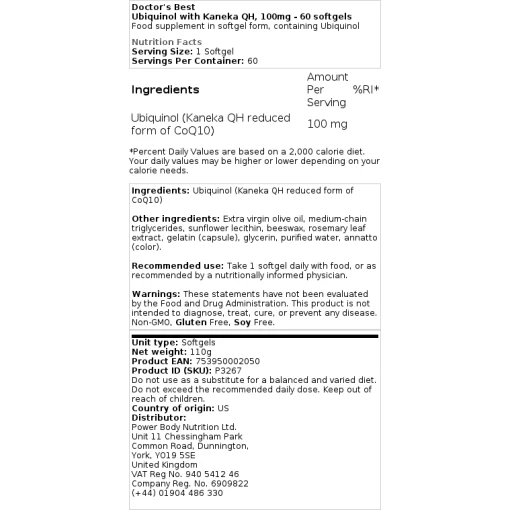 Doctor's Best - Ubiquinol με Kaneka QH