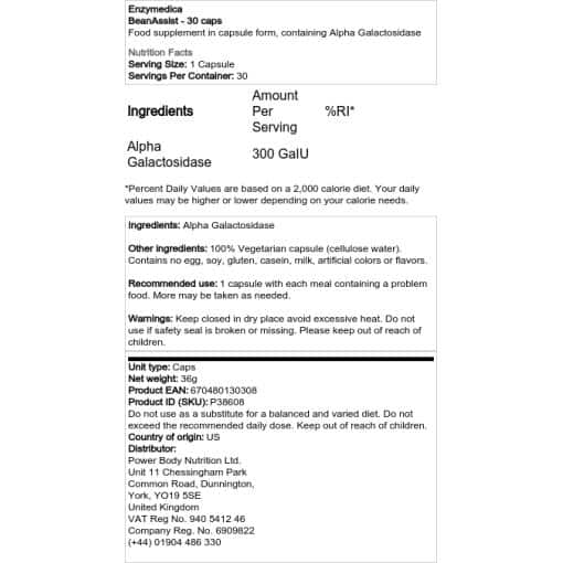Enzymedica - BeanAssist - 30 κάψουλες