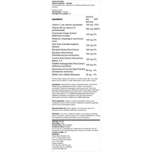 Jarrow Formulas - Adrenal Optimizer - 120 δισκία