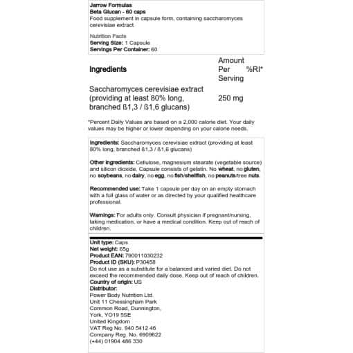 Jarrow Formulas - Beta Glucan - 60 κάψουλες