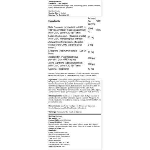 Jarrow Formulas - CarotenALL - 60 softgels