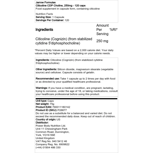 Jarrow Formulas - Citicoline CDP Choline