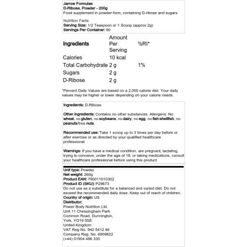Jarrow Formulas - D-Ribose