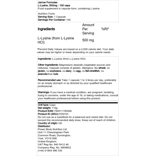 Jarrow Formulas - L-Λυσίνη