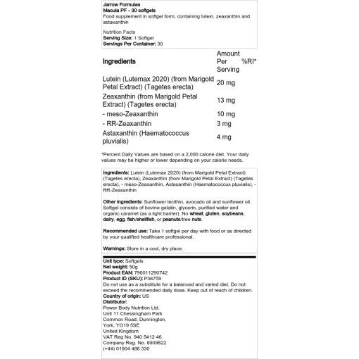 Jarrow Formulas - Macula PF - 30 softgels