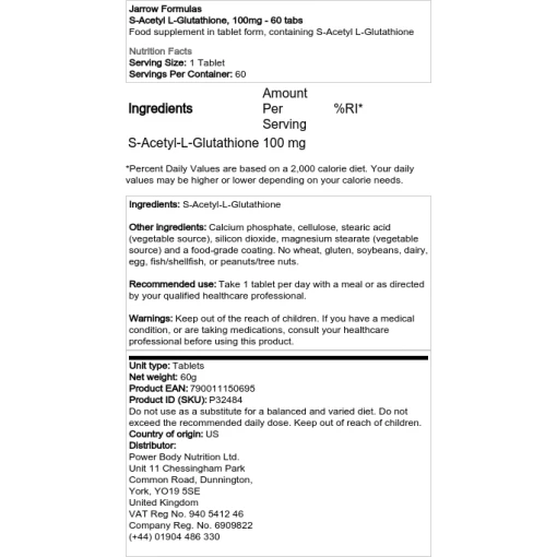 Jarrow Formulas - S-Acetyl L-Glutathione