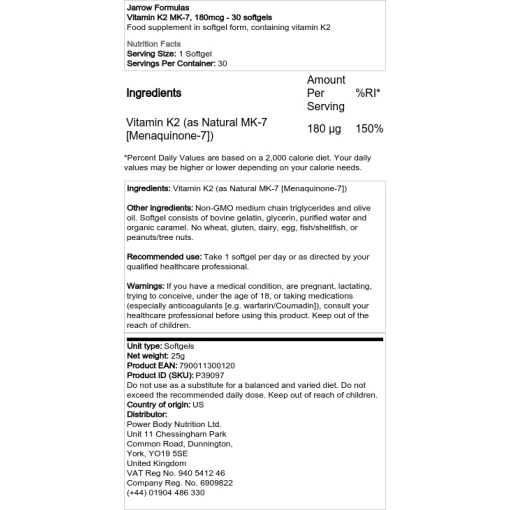 Jarrow Formulas - Βιταμίνη K2 MK-7