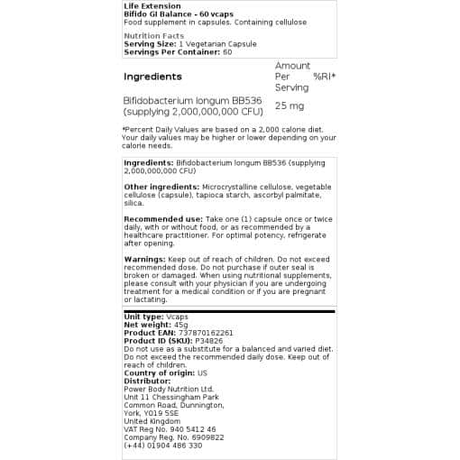 Life Extension - Bifido GI Balance - 60 vcaps