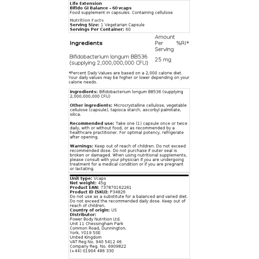 Life Extension - Bifido GI Balance - 60 vcaps