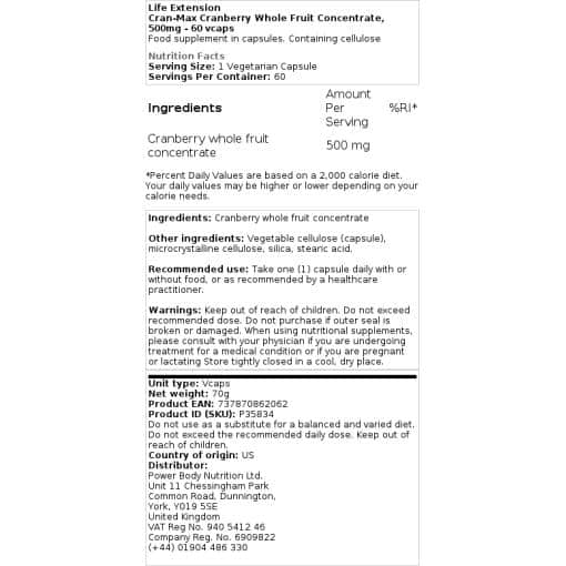 Life Extension - Cran-Max Cranberry Whole Fruit Concentrate