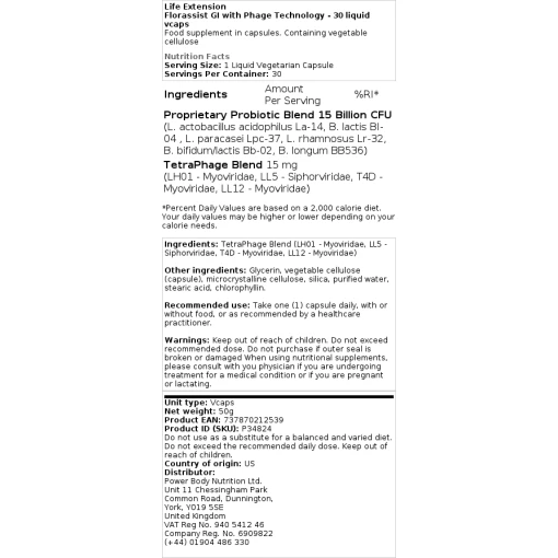 Life Extension - Florassist GI με τεχνολογία Φάγων - 30 υγρές κάψουλες