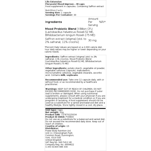 Life Extension - Florassist Mood Improve - 30 caps