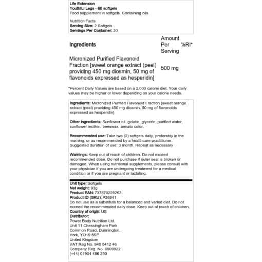 Life Extension - Νεανικά πόδια - 60 softgels