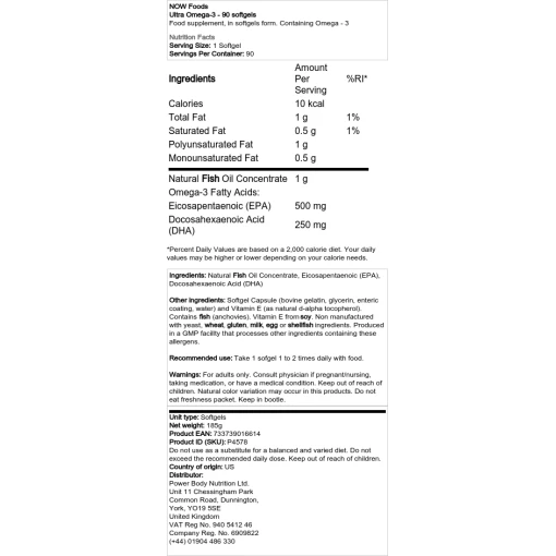 NOW Foods - Ultra Omega-3