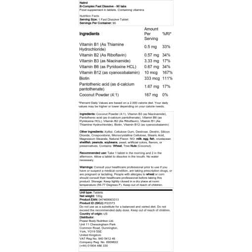 Natrol - B-Complex Fast Dissolve - 90 δισκία