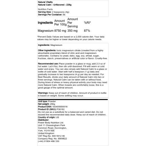Natural Vitality - Natural Calm - Χωρίς γεύση