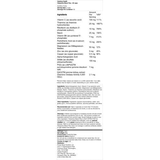 Seeking Health - Histamine Block Plus - 60 caps