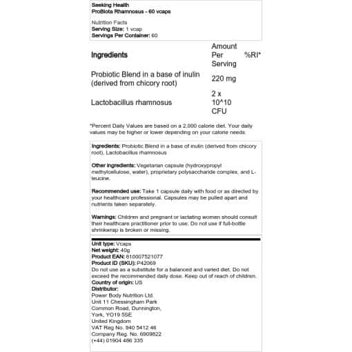 Seeking Health - ProBiota Rhamnosus - 60 vcaps