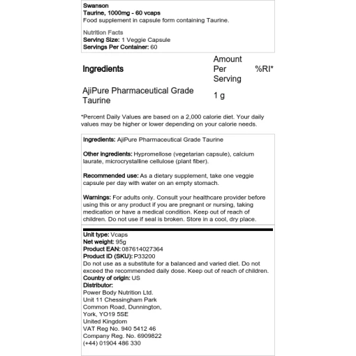 Swanson - AjiPure Taurine