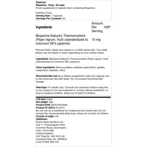 Swanson - Bioperine