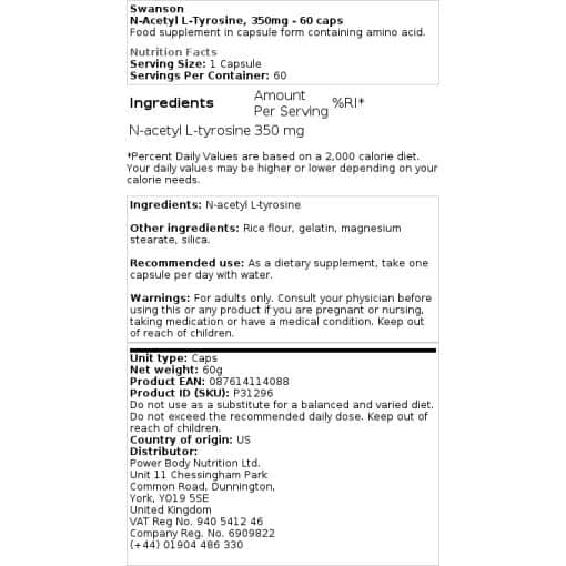 Swanson - N-Acetyl L-Tyrosine