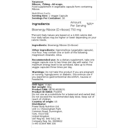 Swanson - Ribose