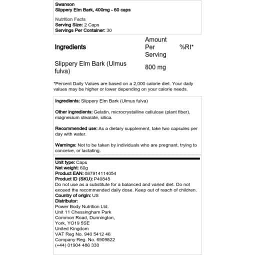 Swanson - Slippery Elm Bark
