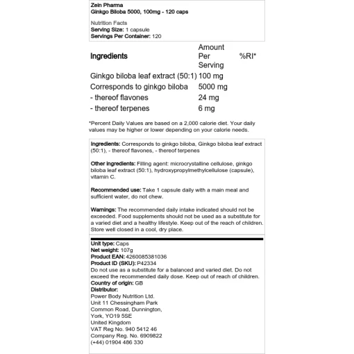 Zein Pharma - Ginkgo Biloba 5000
