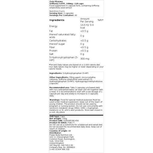 Zein Pharma - Griffonia 5-HTP