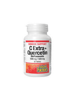 Natural Factors C Extra + Quercetin Bioflavonoids 500 mg / 500 mg (90 Tablets)